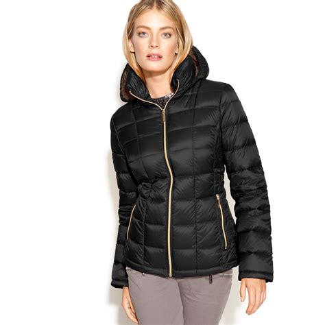 michael kors packable hooded puffer coat|Michael Kors winter puffer jacket.